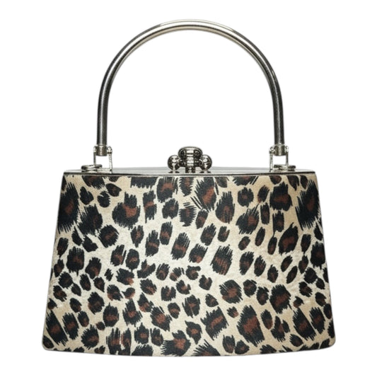 Satin Frame Leopard Clutch