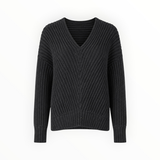 V-Neck Ribbed Sweater size L
