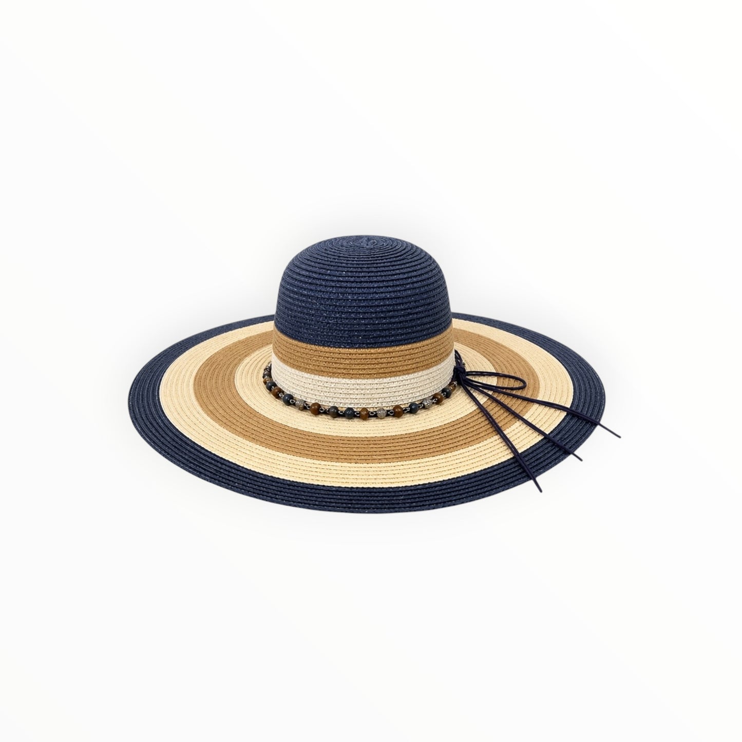 Striped Wide-Brim Sun Hat