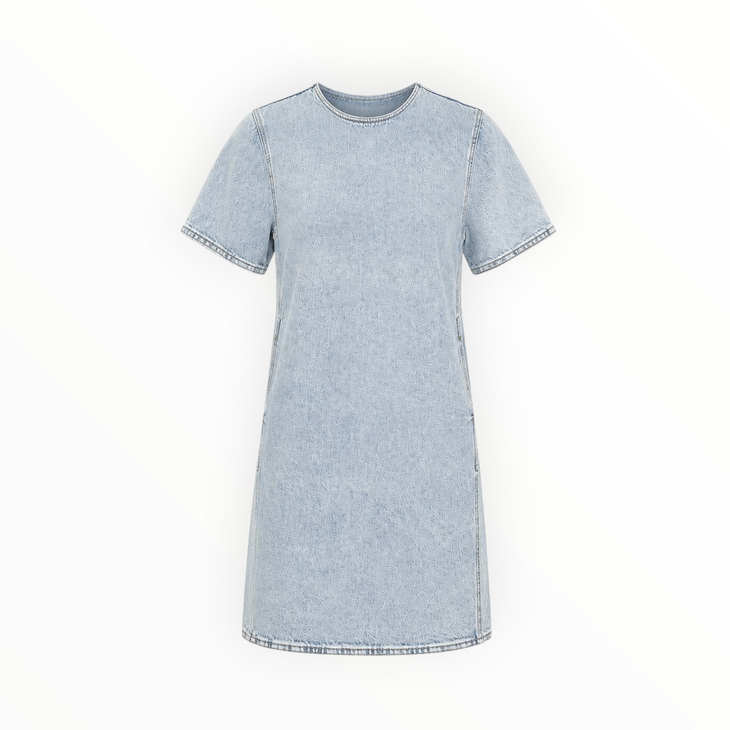Denim Short-Sleeve Shift Dress size XS