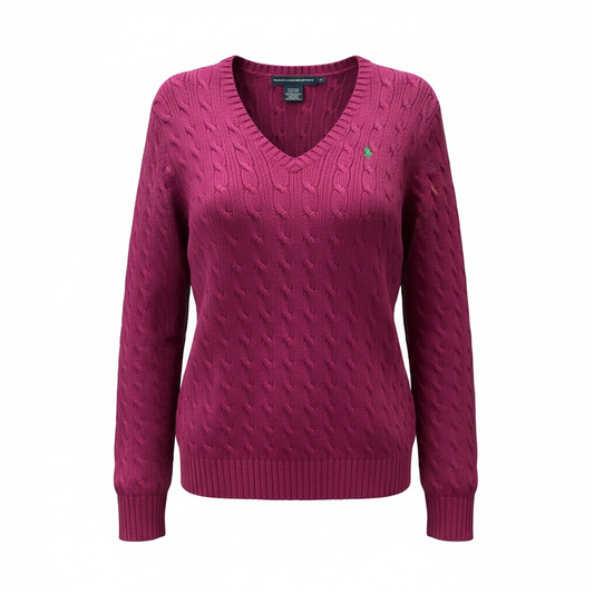 Neck Cable Knit Sweater Size M