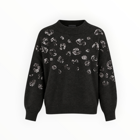Sequin Leopard Spot Sweater size S