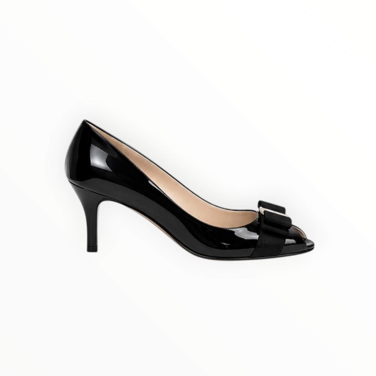 Patent Peep-Toe Bow Pumps size 7.5