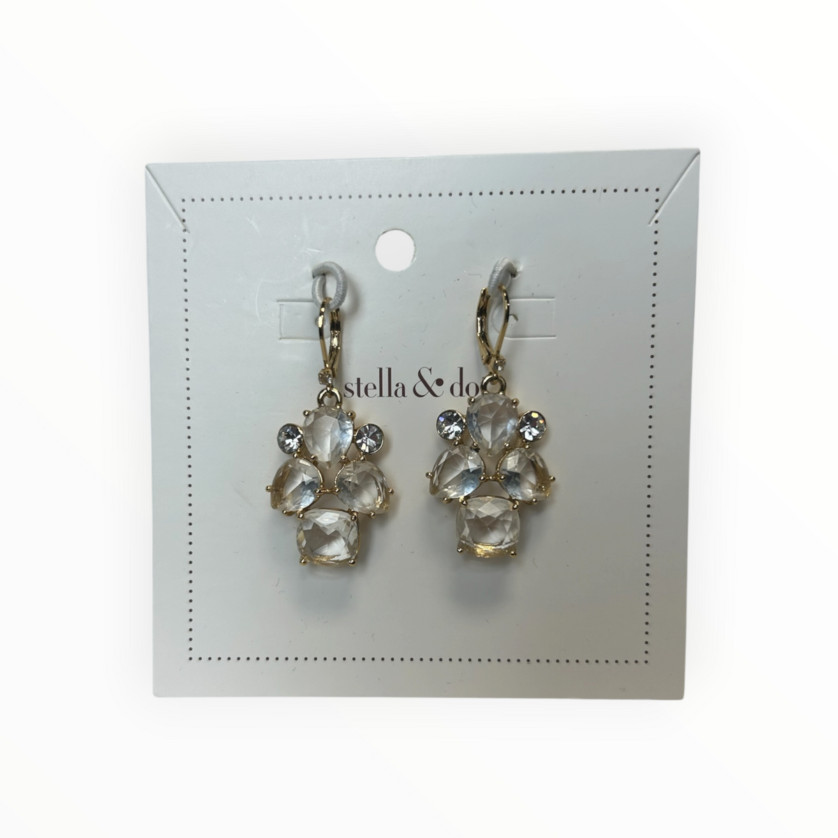 Crystal Cluster Drop Earrings