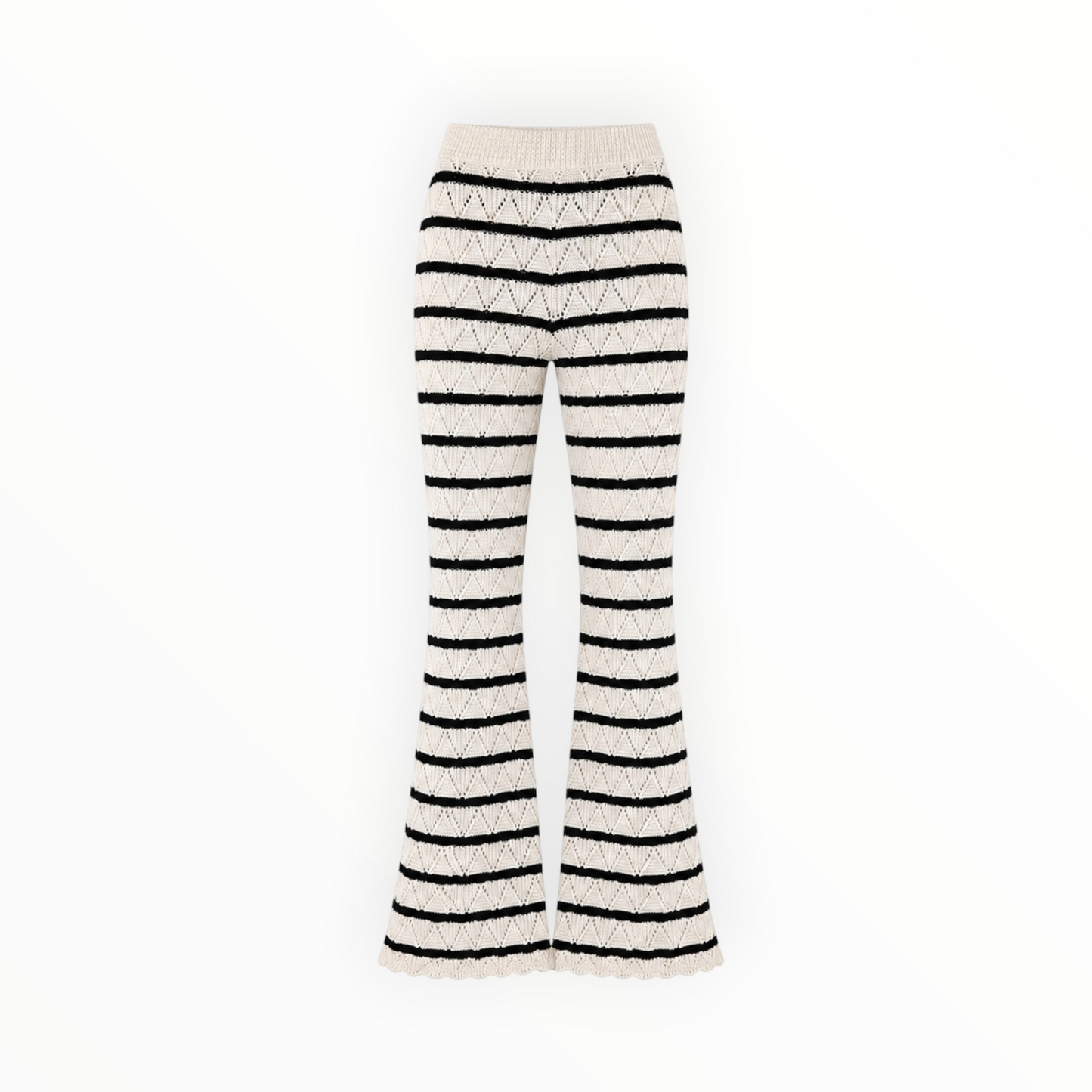 Striped Open Knit Sweater & Pants Set size S