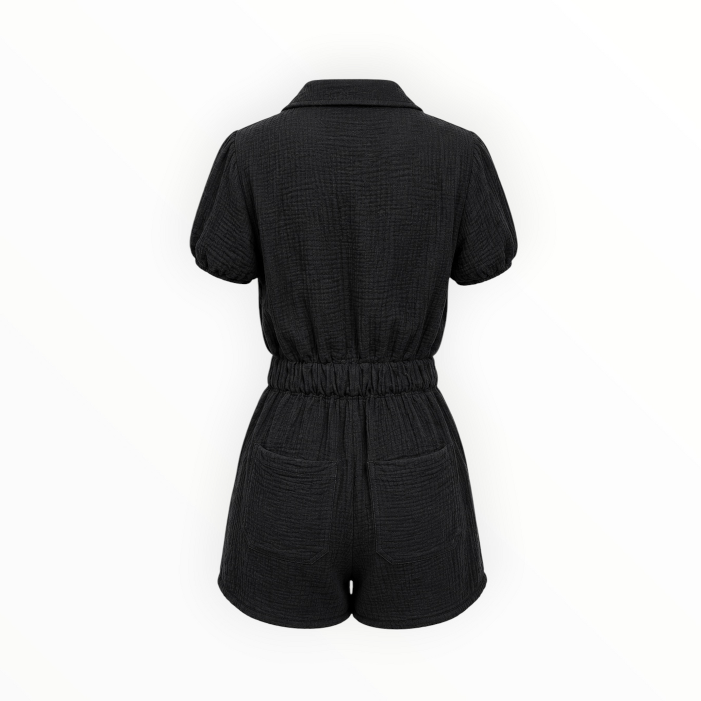 Textured Button Front Romper size S