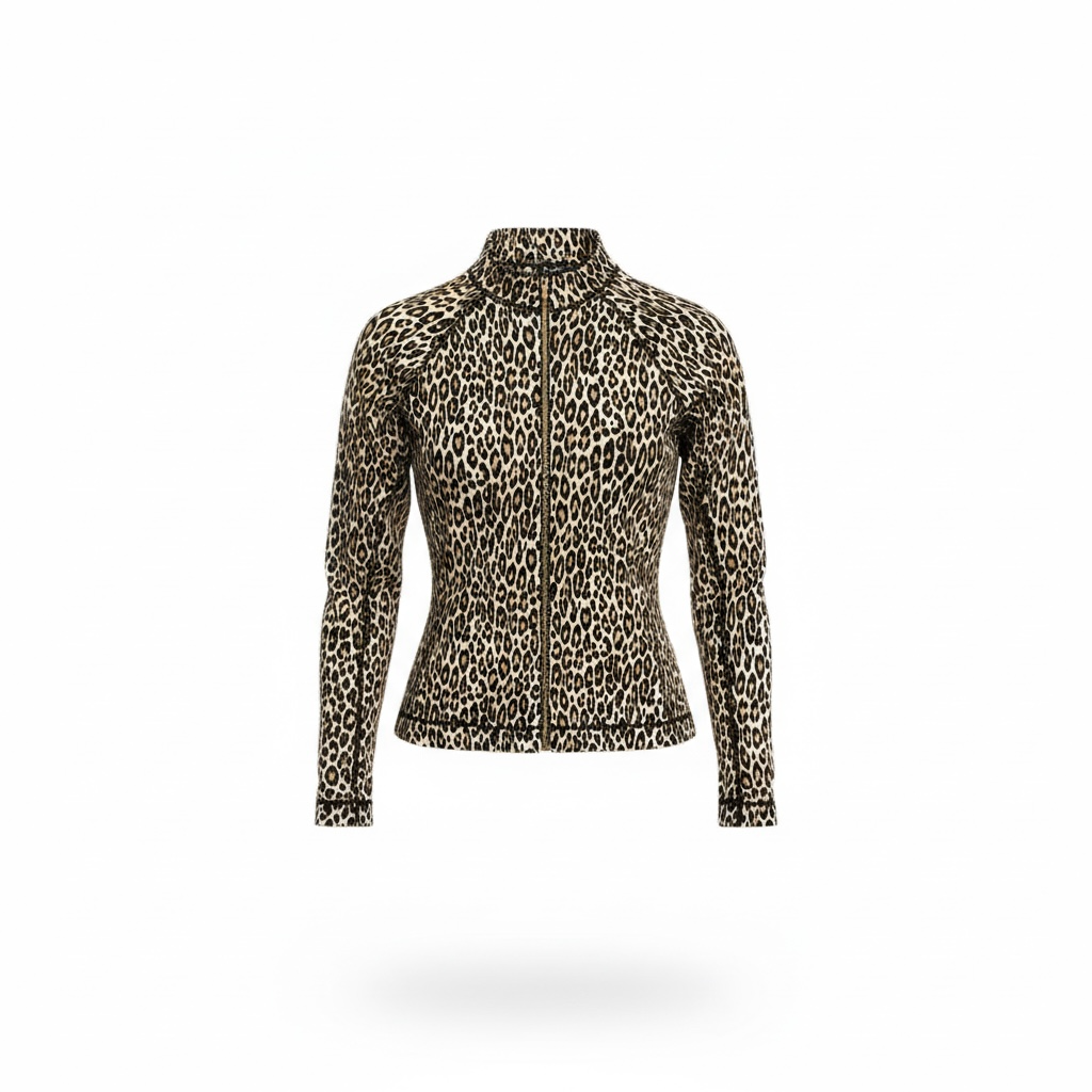 Leopard Zip up Jacket Size Small