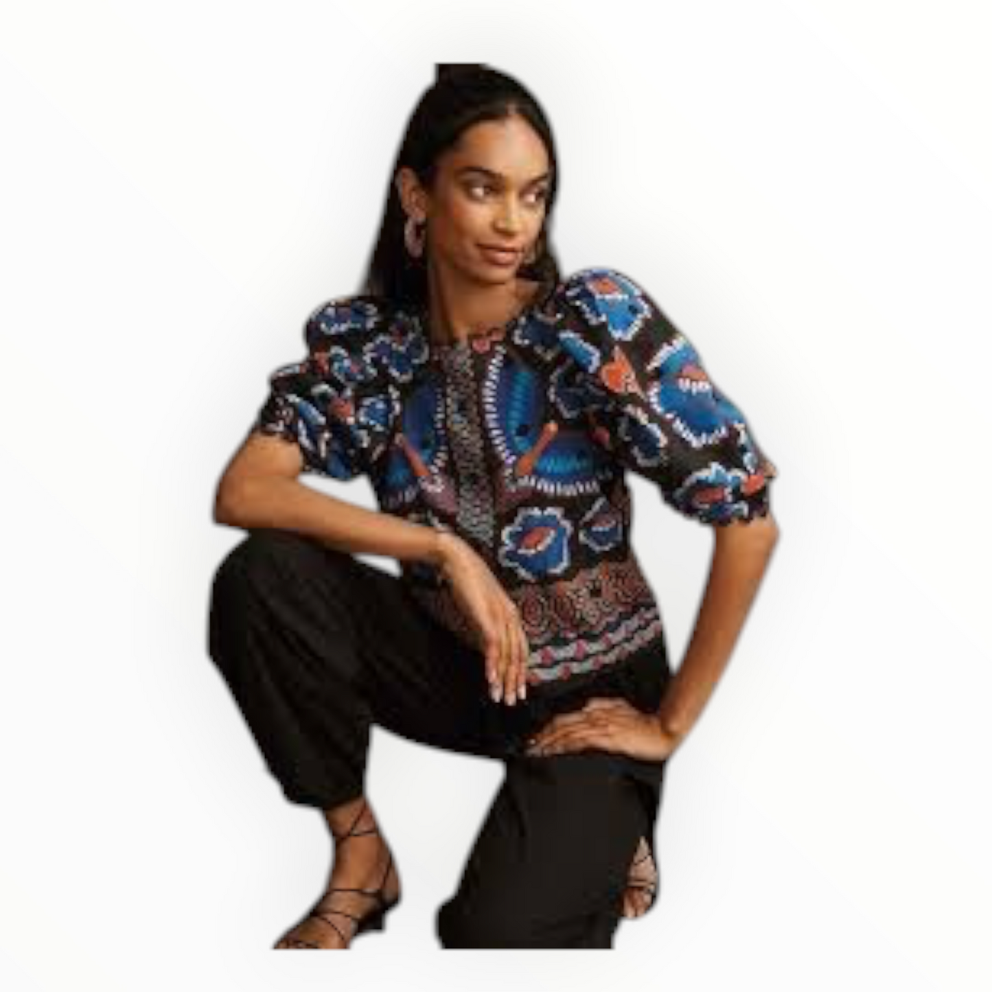 Ainika Sparkle Short-Sleeve Blouse size S