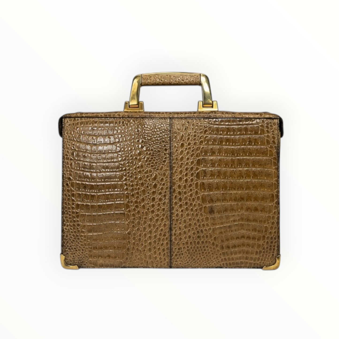 Vintage Croc-Embossed Briefcase