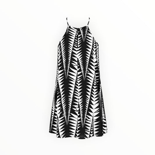 Geometric Print Halter Dress size L NEW WITH TAGS