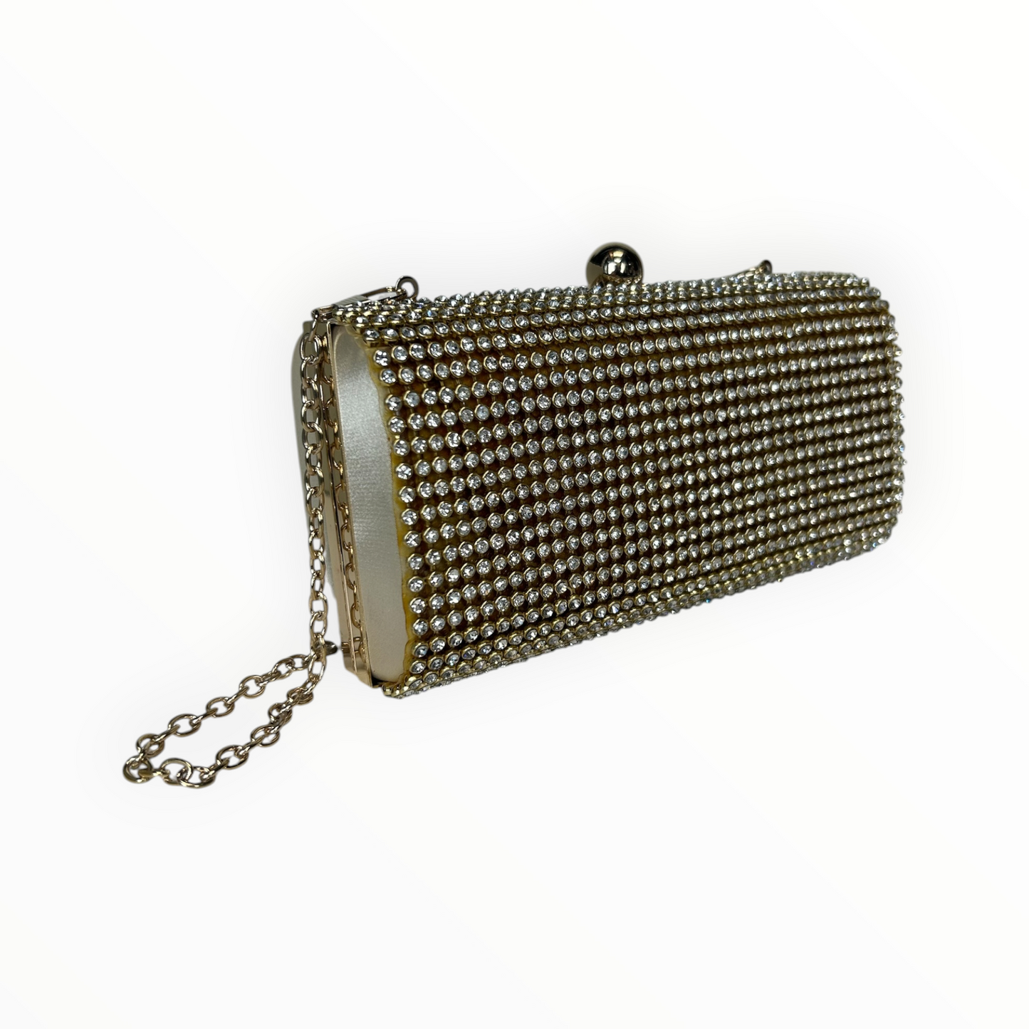 Rhinestone Embellished Clutch with Chain Strap NEW WITH TAGS