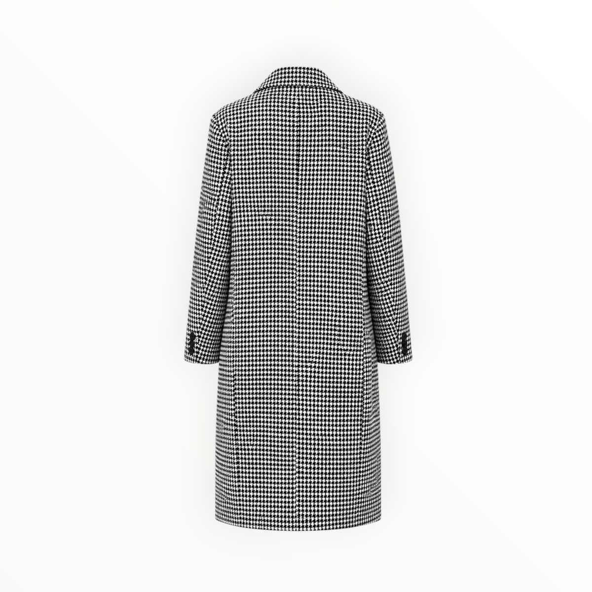 Houndstooth Double-Breasted Long Coat size L
