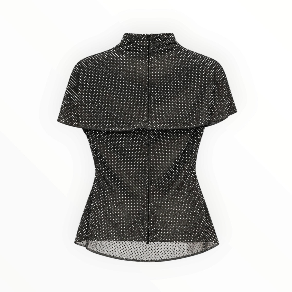 Rhinestone Asymmetrical Cape Top size 6