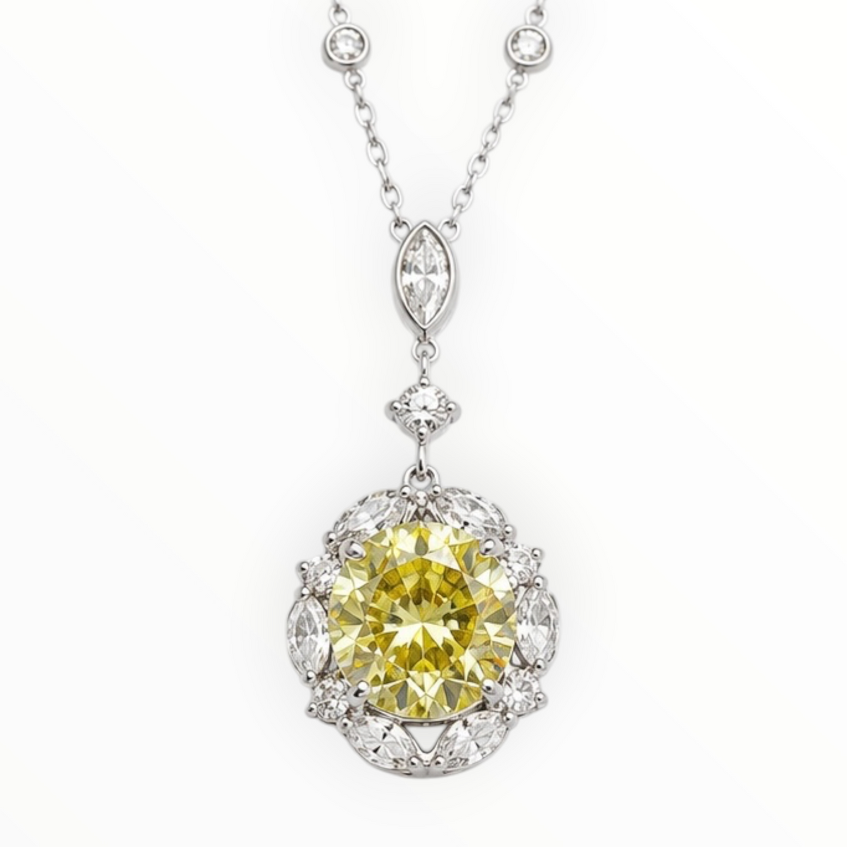 Yellow Statement Pendant Necklace
