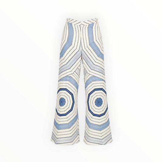 Geometric Wide-Leg Pants size 38