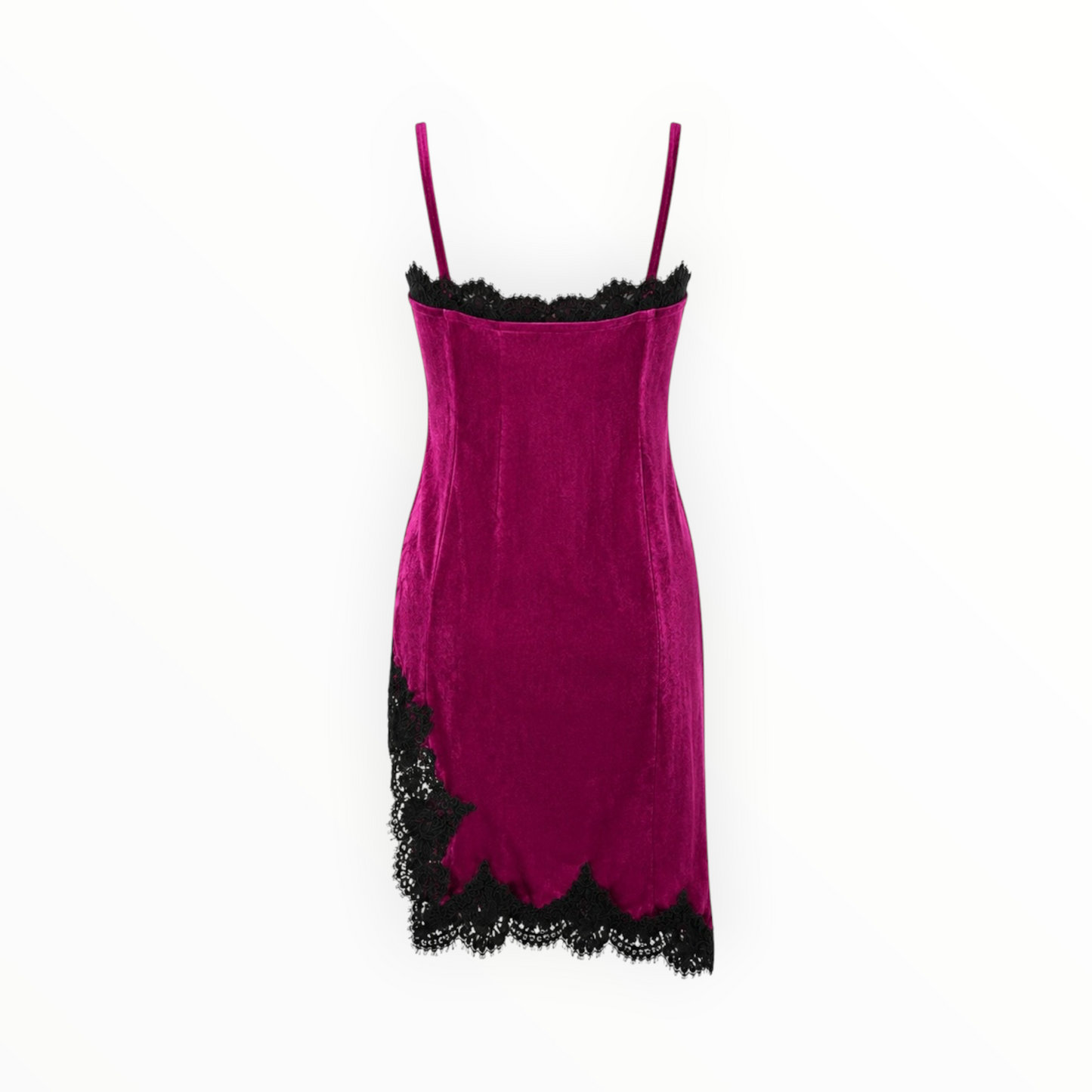 Velvet Lace Trim Midi Slip Dress size M