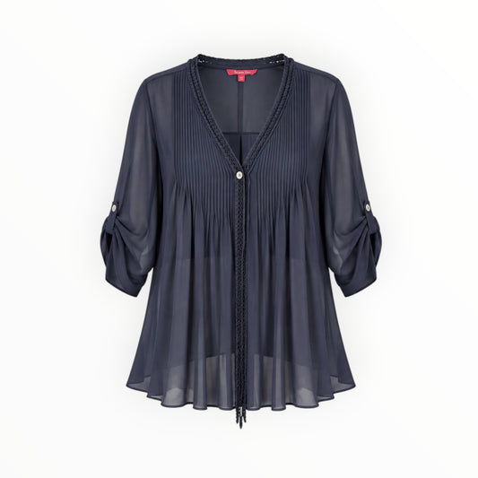 Sheer Pleated Blouse size 18 NEW WITH TAGS