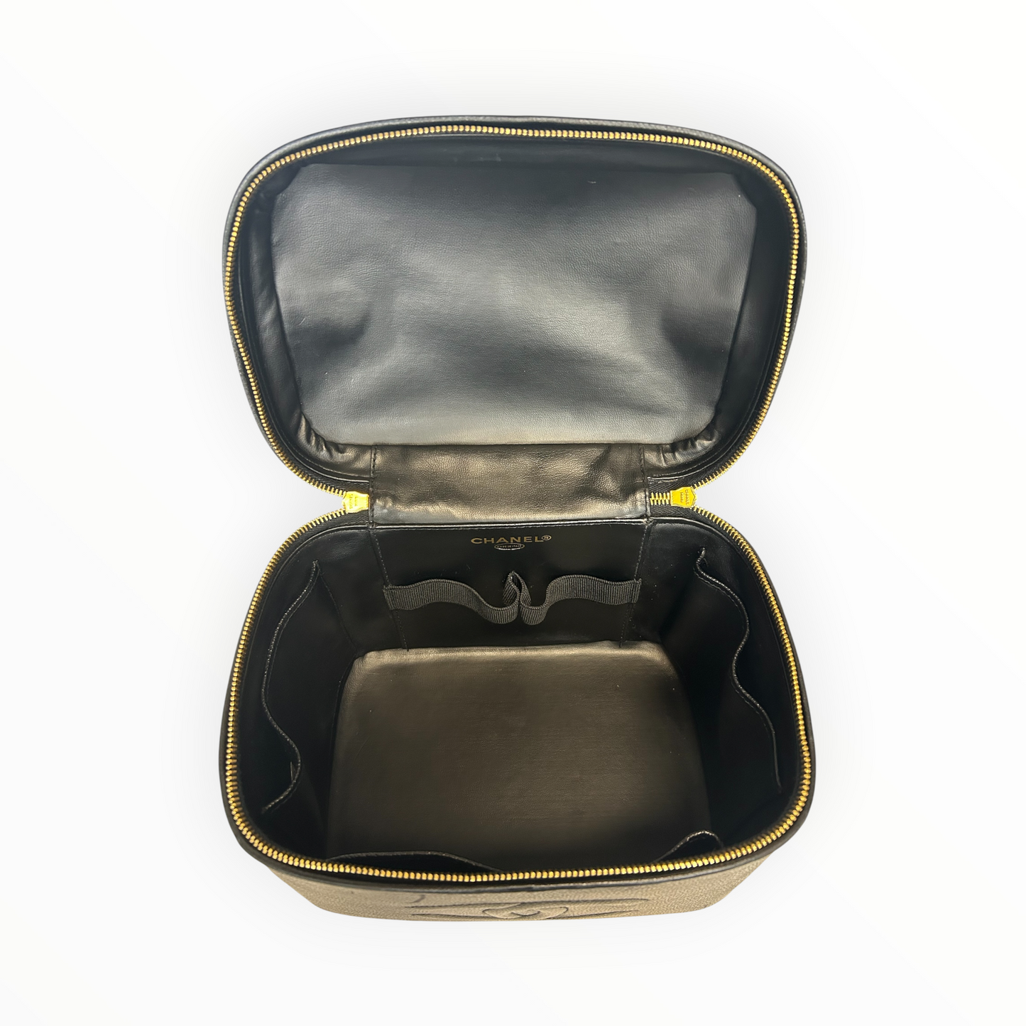 Vintage Black Caviar Vanity Case with Key