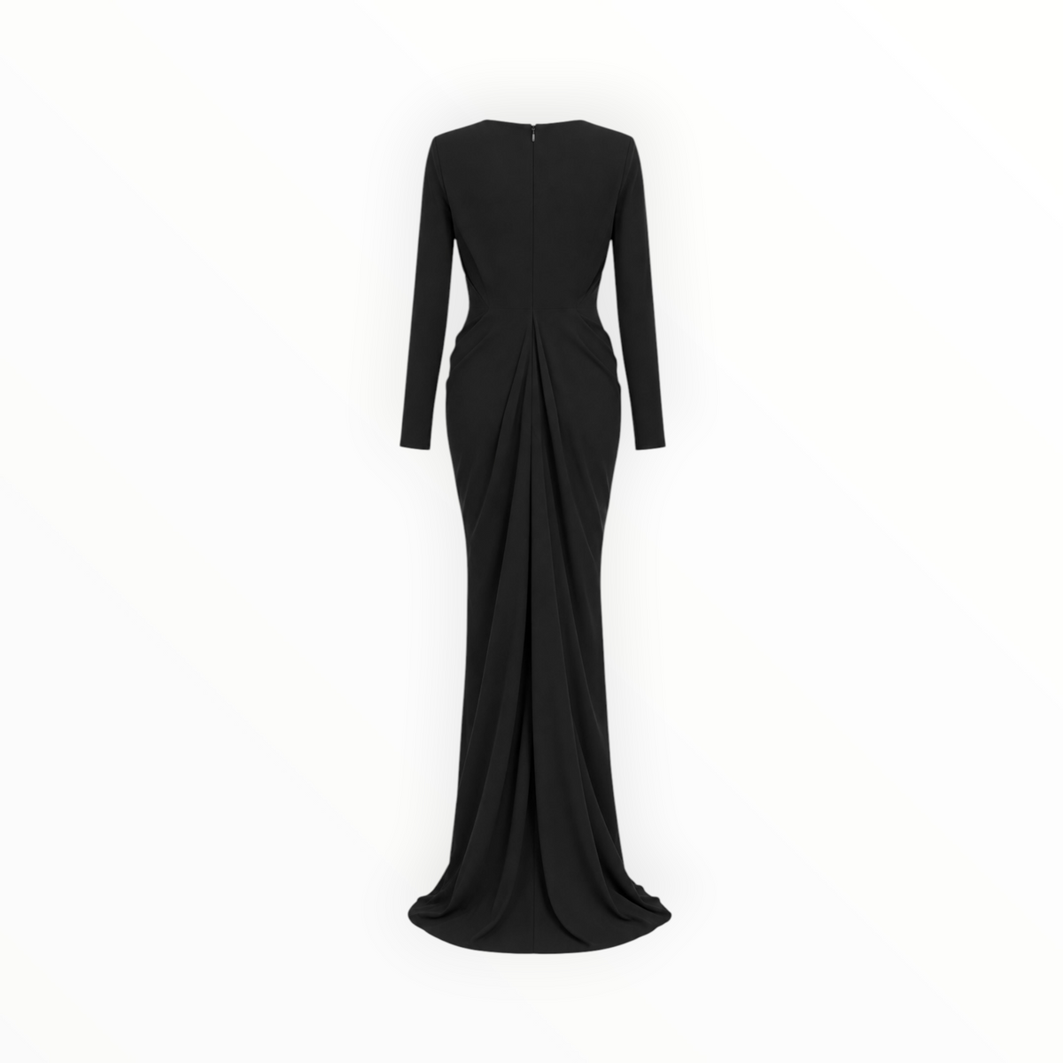 Long-Sleeve Draped Gown size 40