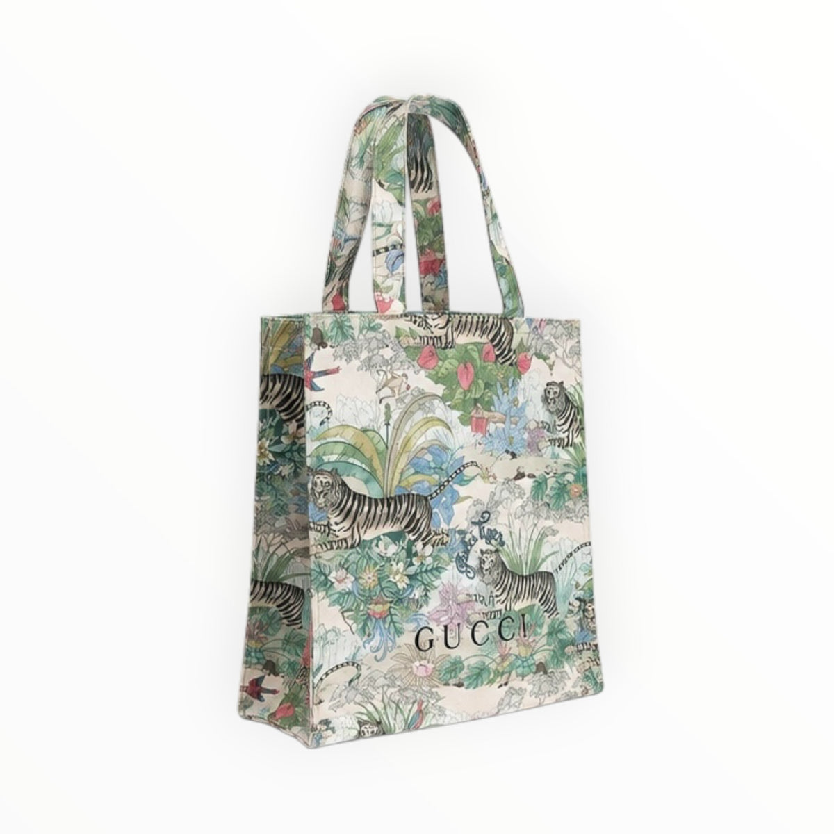 Tiger Print Canvas Tote Bag