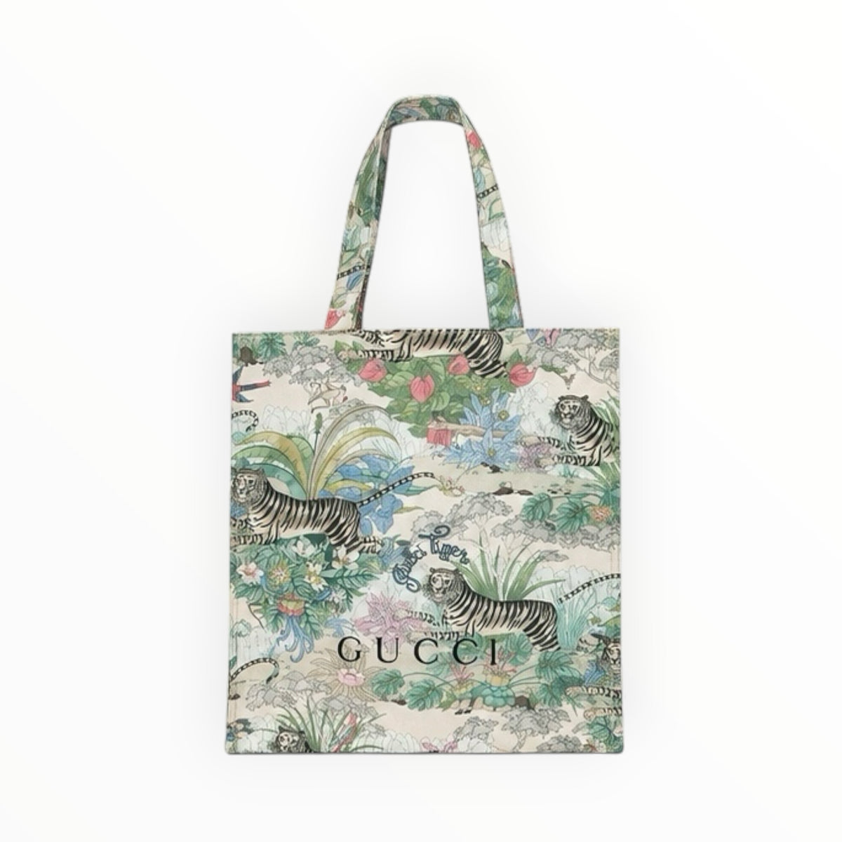 Tiger Print Canvas Tote Bag