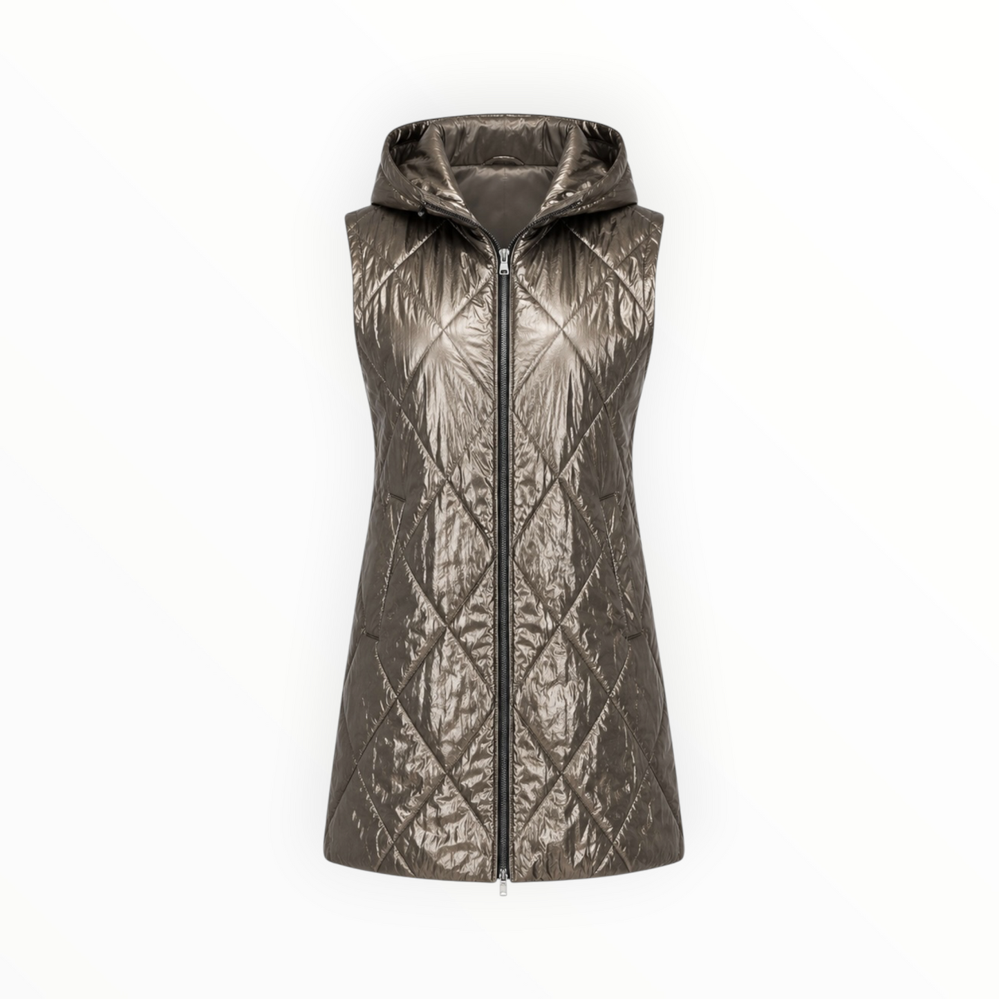 Diamond-Quilted Hooded Vest size XL
