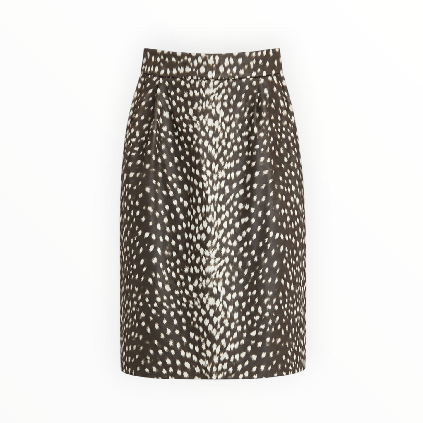 Fawn Print Mesh Top & Faux Leather Skirt Set size 48