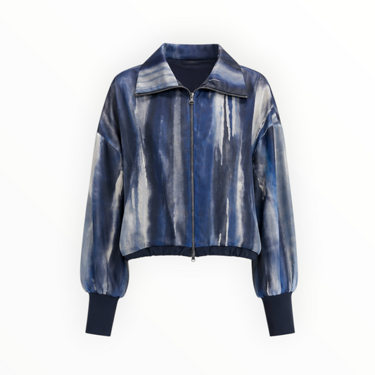 Watercolor Print Bomber Jacket size 8