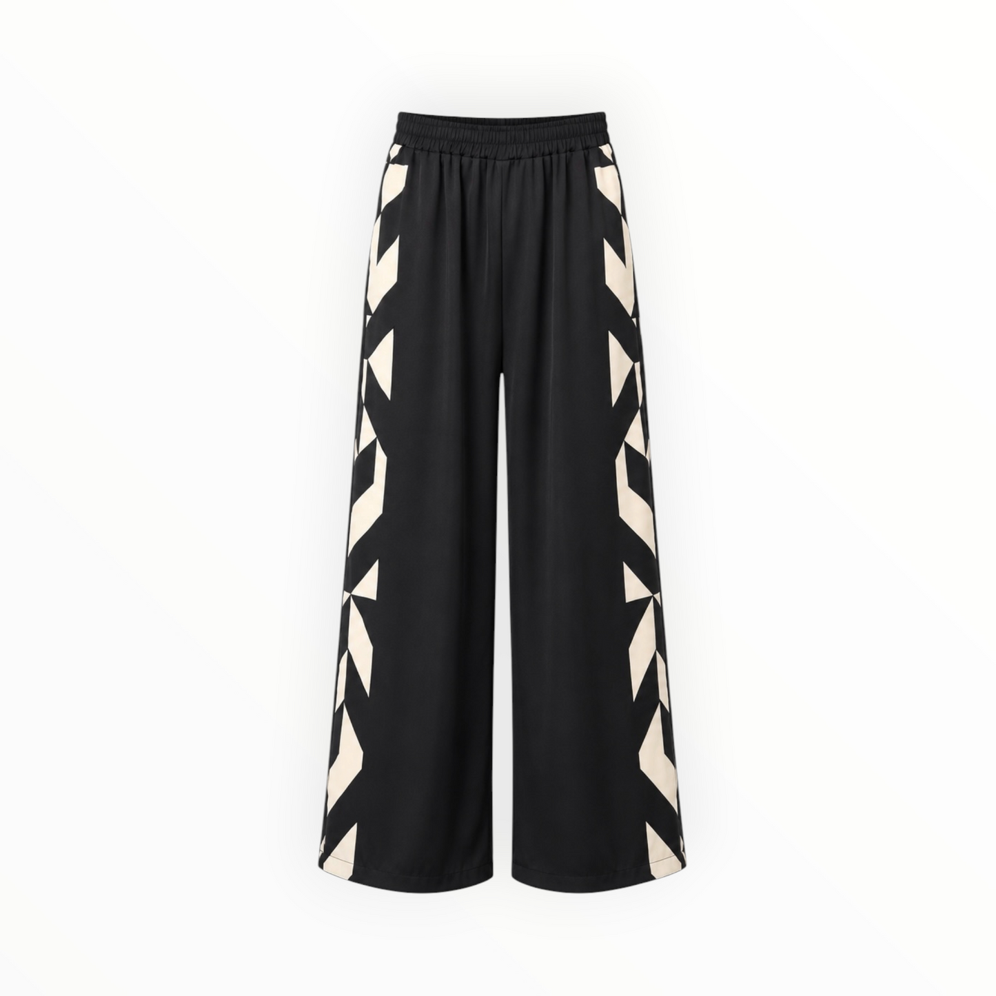 Wide Leg Geometric Panel Pants size L
