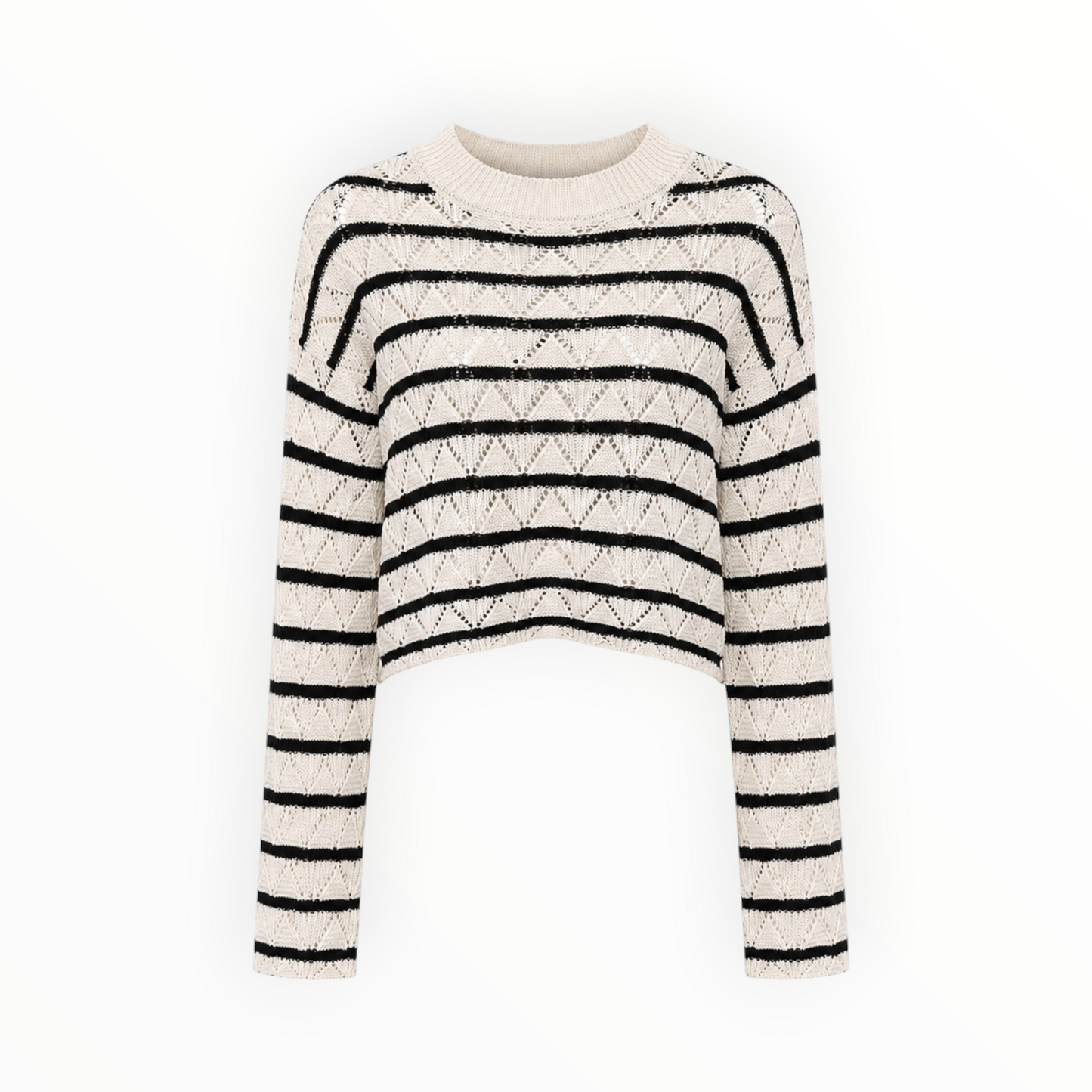 Striped Open Knit Sweater & Pants Set size S