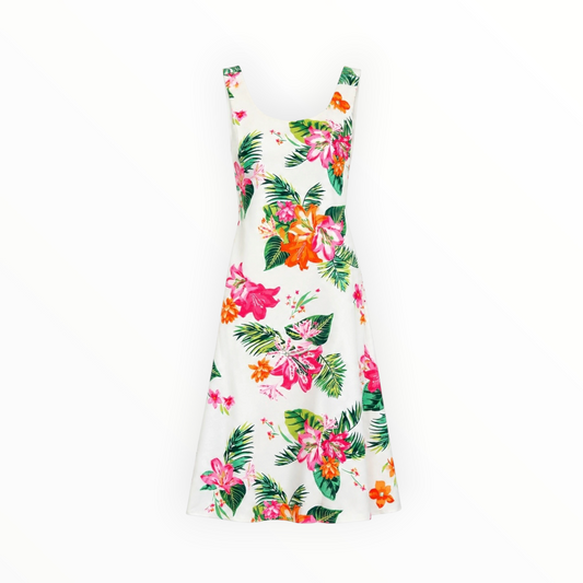 Tropical Floral Cross-Back Dress size 12 NEW WITH TAGS