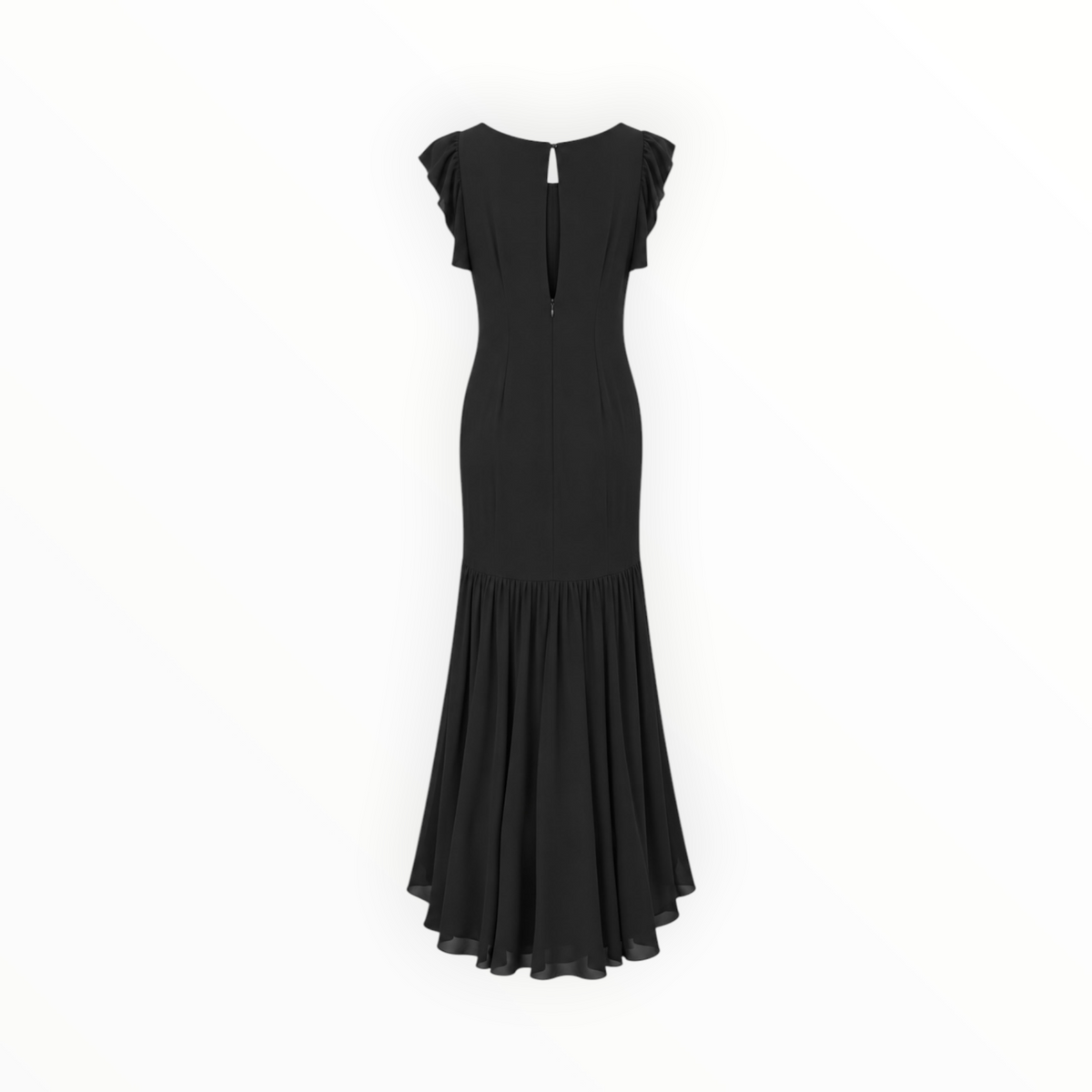 Ruffle-Sleeve Maxi Dress size 8