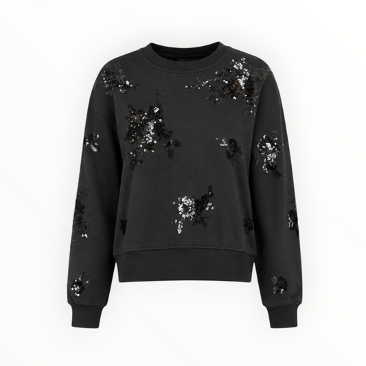 Floral Sequin Crewneck Sweater size S