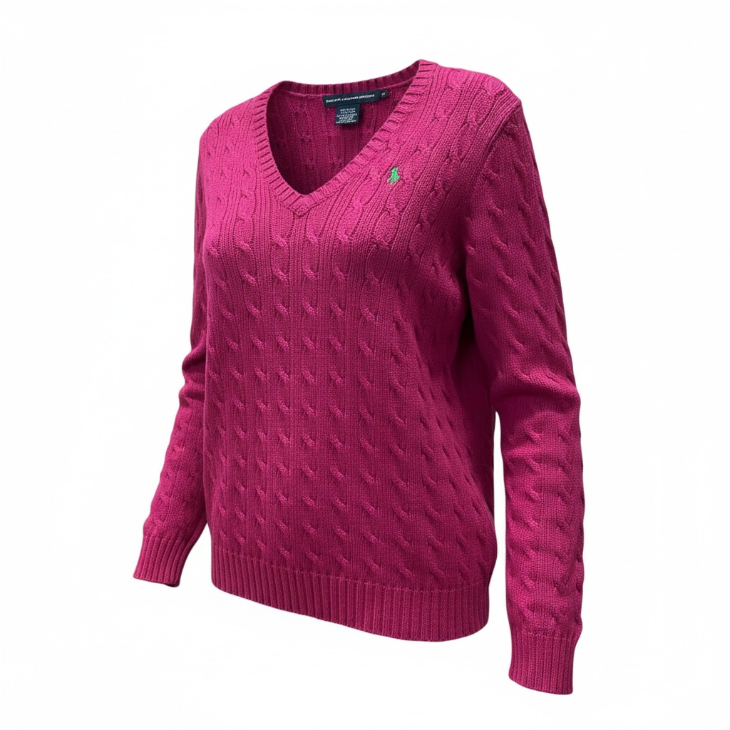 Neck Cable Knit Sweater Size M