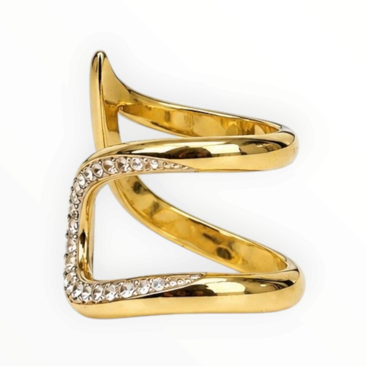 Crystal Swirl Statement Ring size 6