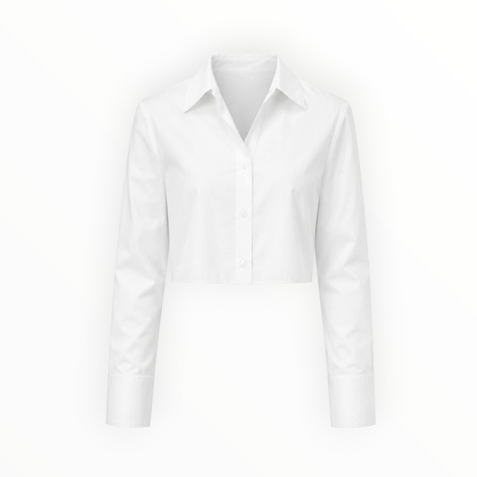 Cropped Button-Up Shirt size S