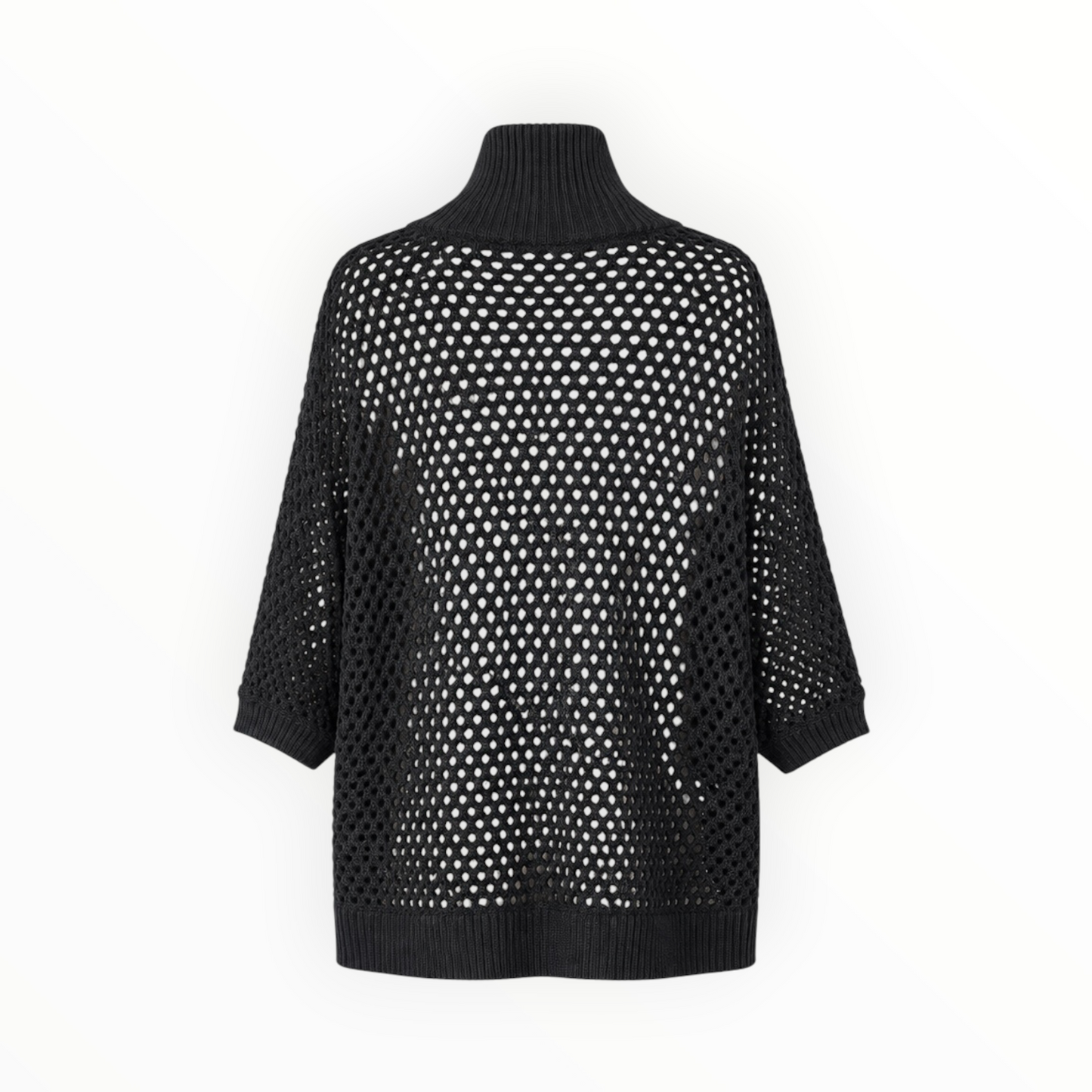 Open-Knit Zip Mock Neck Sweater size XXL