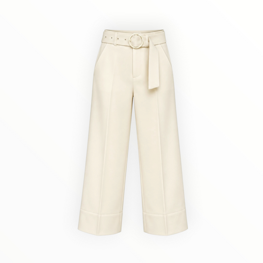 Belted Wide-Leg Cropped Pants size 10 NEW WITH TAGS