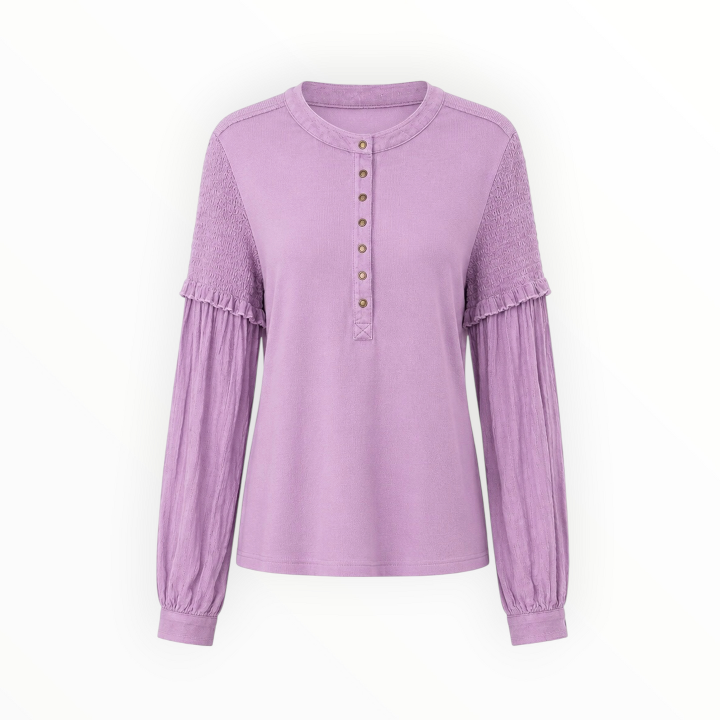 Mixed Texture Henley Top size XL