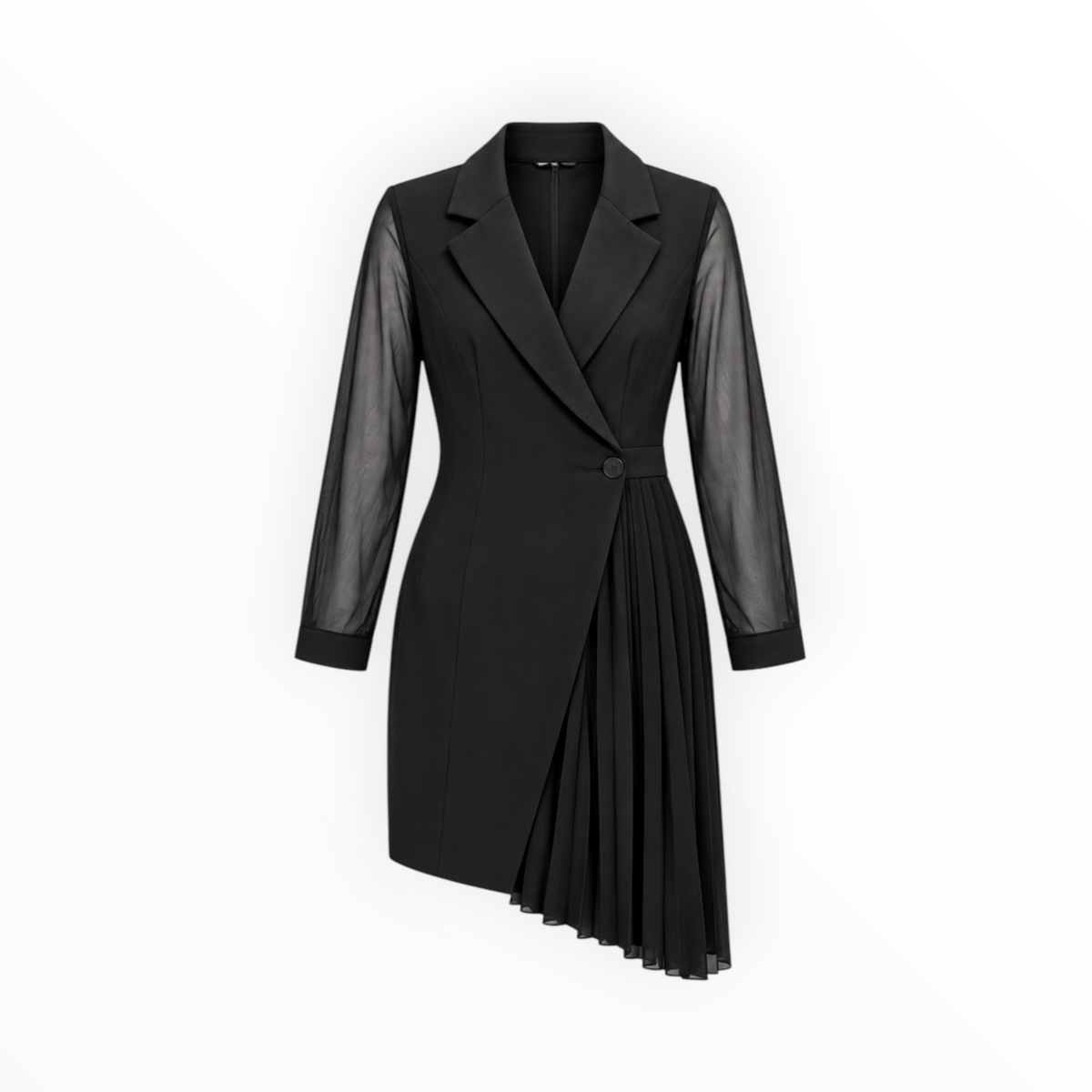 Sheer Sleeve Asymmetrical Blazer Dress size 40