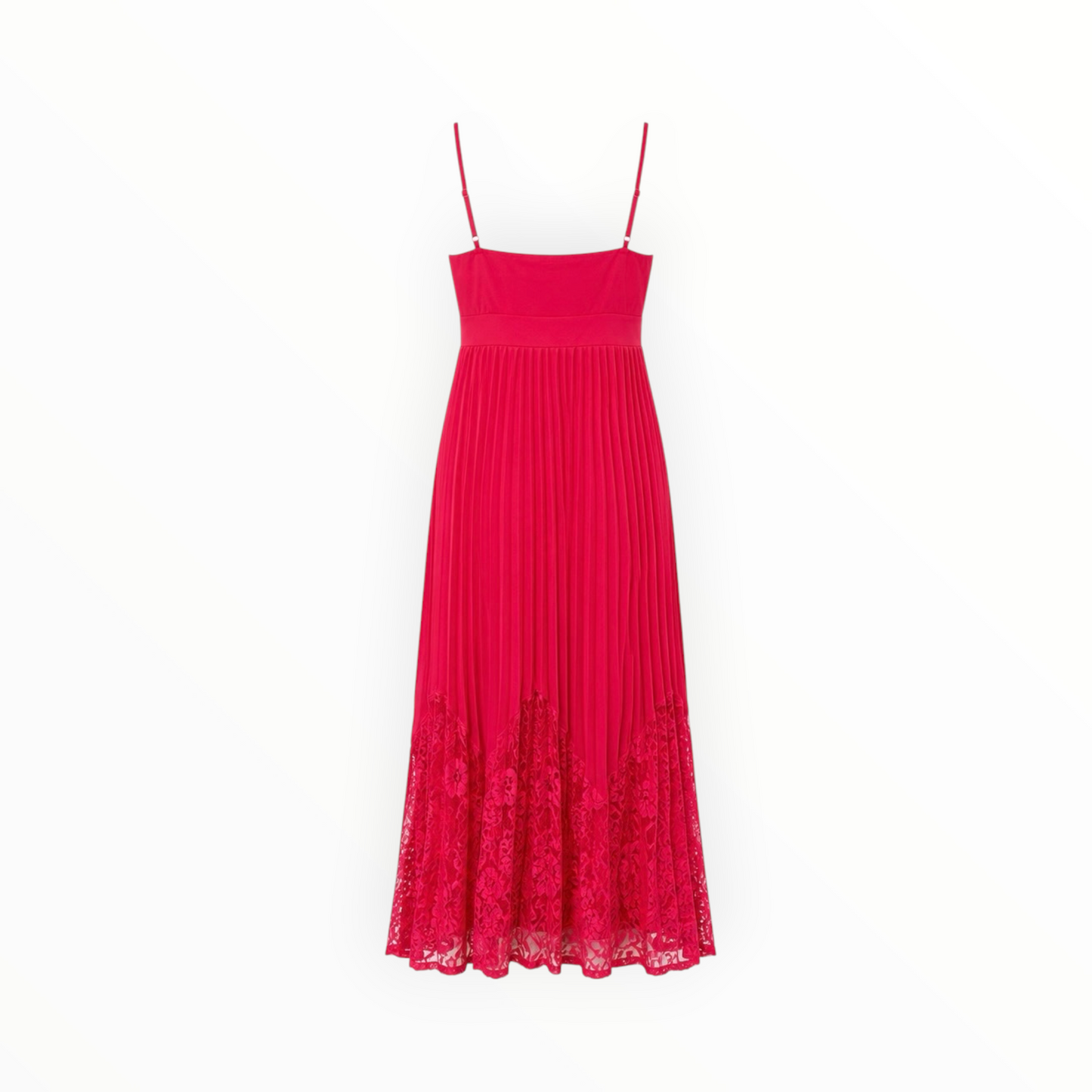 Pleated Lace Hem Maxi Dress size 4