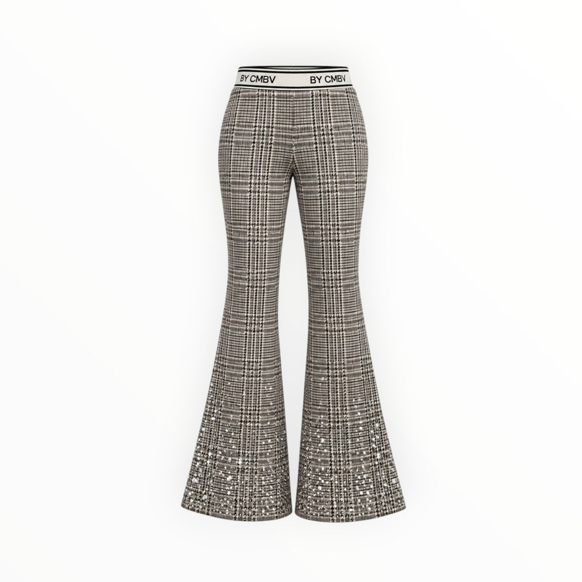 Houndstooth Rhinestone Flare Pants size 4