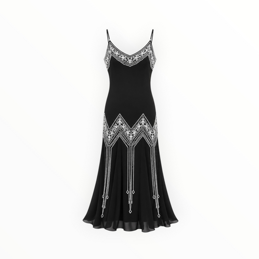 Beaded Art Deco Flared Dress size 10