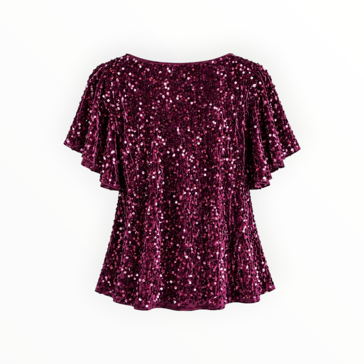 Sequin Flutter Sleeve Top size L