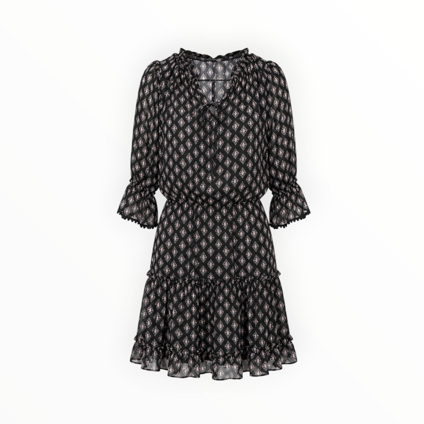 Diamond Print Chiffon Mini Dress size M