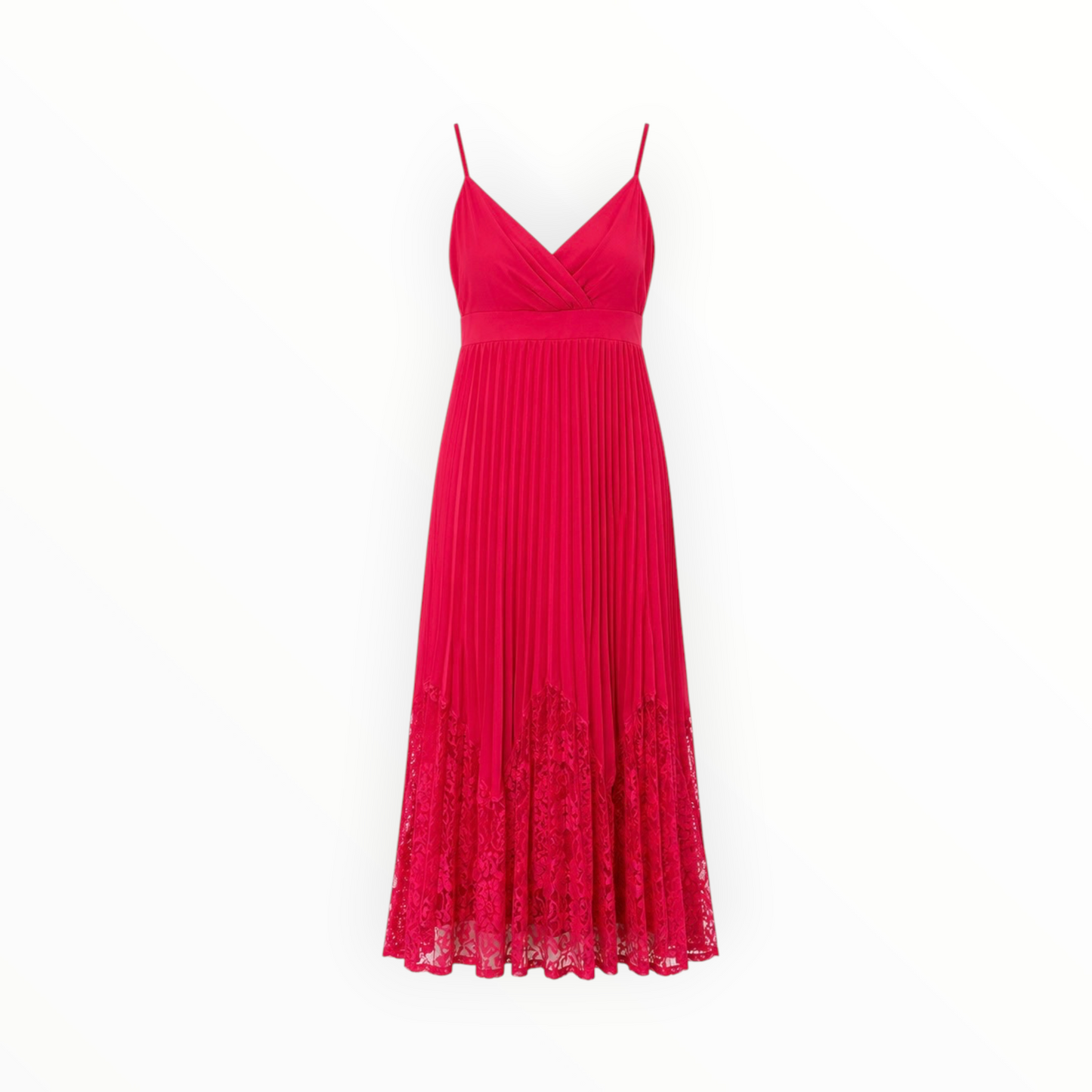 Pleated Lace Hem Maxi Dress size 4
