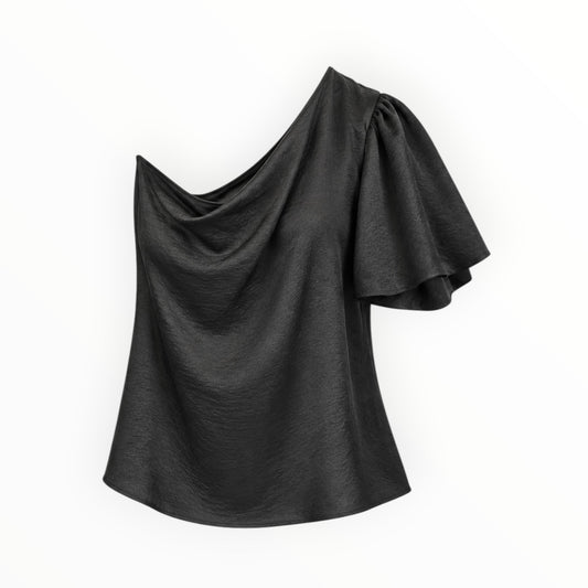 One-Shoulder Puff Sleeve Top size L NEW WITH TAGS