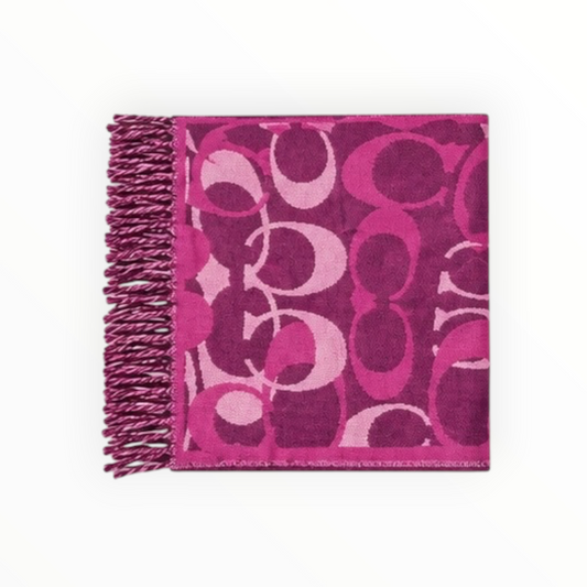 Logo-Pattern Fringe Scarf