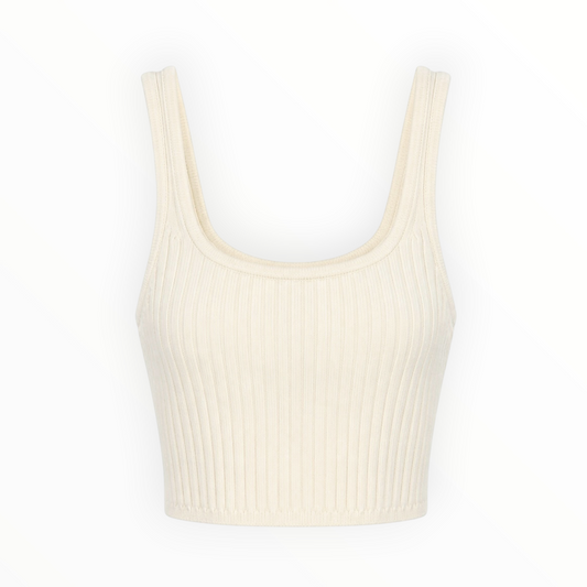Ribbed Knit Cropped Tank Top size M