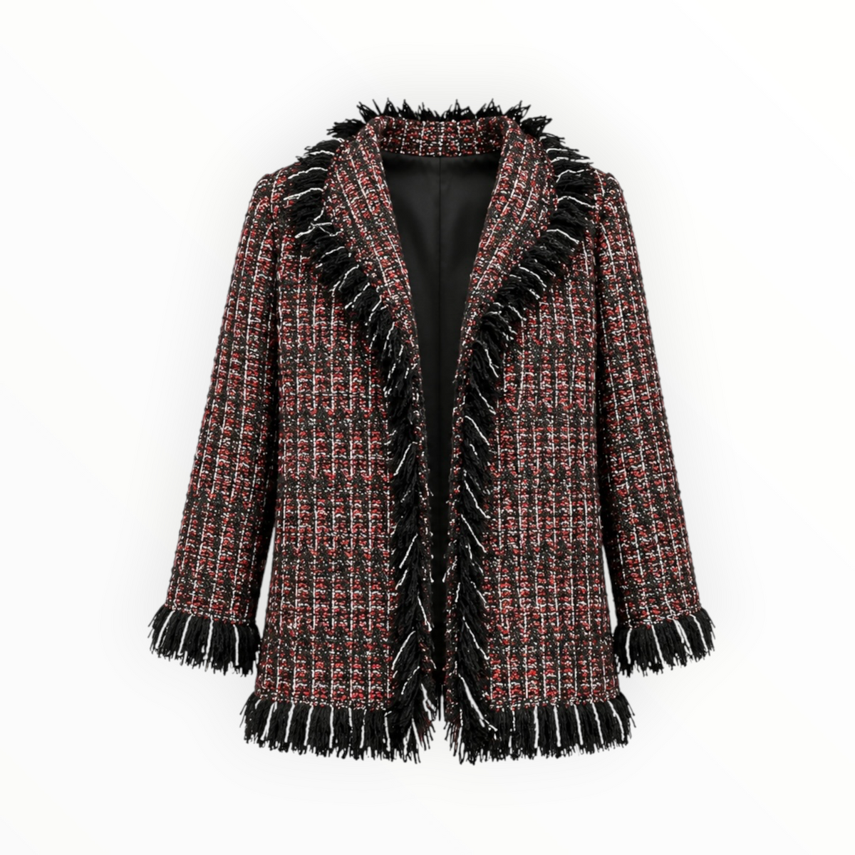 Fringe Tweed Jacket size L